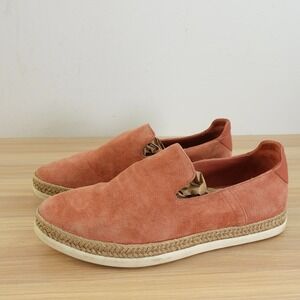 Vince Flat Loafer Shoes Womens 7.5 Suede Leather Soft Rope Sole Pink Nude Dillon